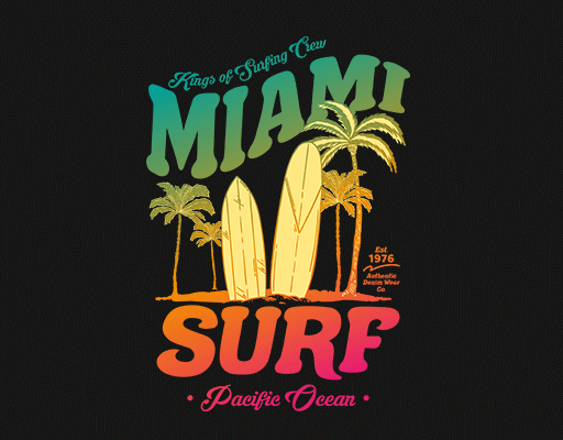 彩色椰子树图案卡通滑板冲浪板夏日印花图案女装印花图案卡通英文字母