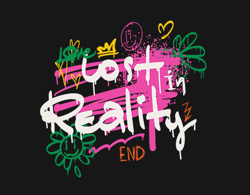 涂鸦英文字母图案涂鸦线条图案喷溅线条手绘花朵女装文字印花素材