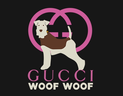 卡通狗图案古驰狗卡通动物图案女装动物印花素材gucci印花图案