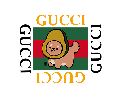 卡通小狗图案牛油果图案卡通英文字母图案古驰印花素材GUCCI印花图案女装印花