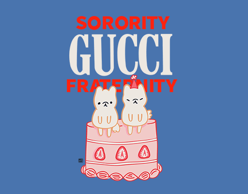 卡通动物图案古驰印花素材卡通蛋糕图案简笔卡通女装印花素材