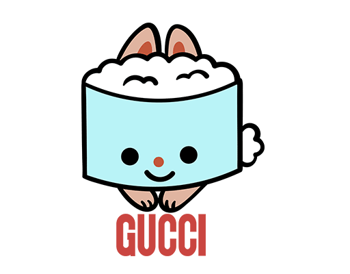 手绘卡通食物简笔卡通古驰印花素材GUCCI印花素材品牌印花图案