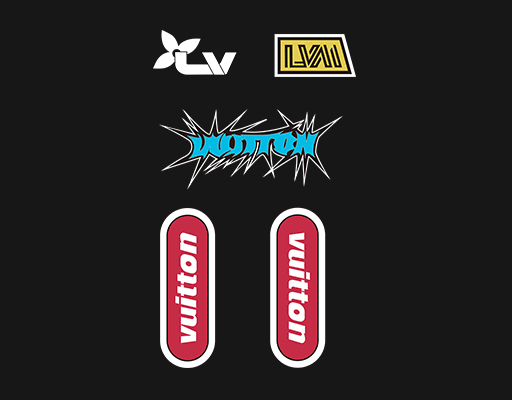 卡通因为字母破碎英文字母LV印花素材女装印花图案品牌印花素材