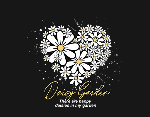 卡通鲜花图案手绘鲜花朵花瓣白色花朵手写英文字母图案女装爱心花朵爱心卡通菊花