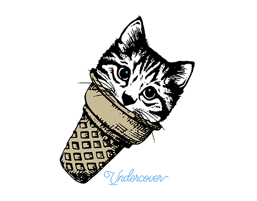 卡通猫咪头像冰激凌猫头可爱卡通动物手绘猫头黑白猫头手写英文字母