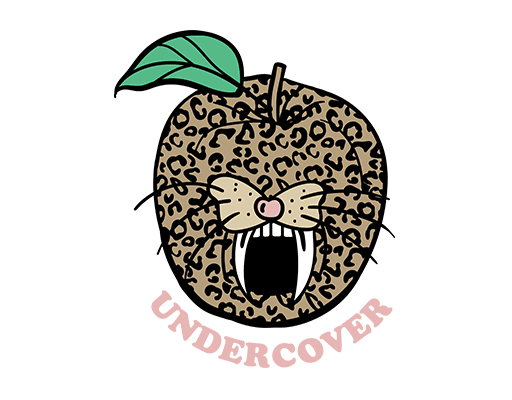 卡通苹果图案豹纹苹果豹子头像豹子口卡通动物头像女装印花素材短袖图案