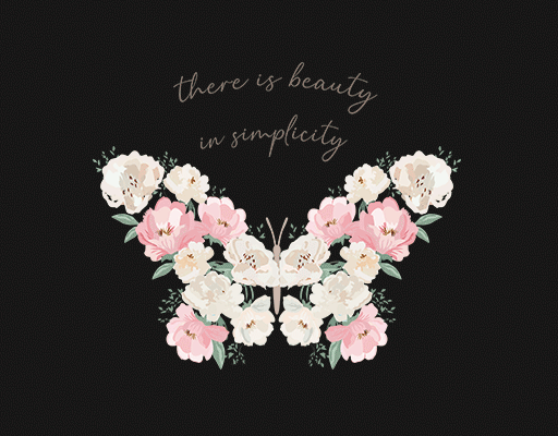 卡通蝴蝶花朵蝴蝶玫瑰蝴蝶手写英文字母图案女装蝴蝶印花素材植物蝴蝶