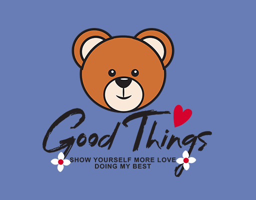 卡通熊头手绘小熊头像卡通英文字母图案手写英文字母可爱小熊头像女装印花素材女装卡通