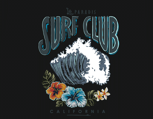 卡通海浪图案手绘鲜花朵图案手绘海浪印花素材立体英文字母图案女装印花素材