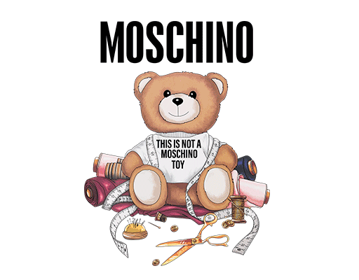 MOSCHINO莫斯奇诺小熊卡通小熊图案茉思奇诺印花素材女装T恤卫衣印花素材