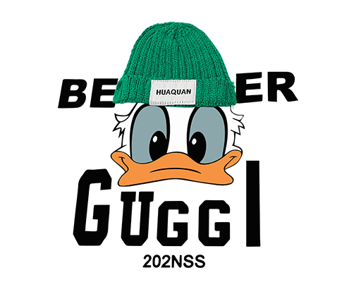 卡通鸭子图案gucci古驰印花素材唐老鸭头像毛线帽子带帽子的唐老鸭子头像