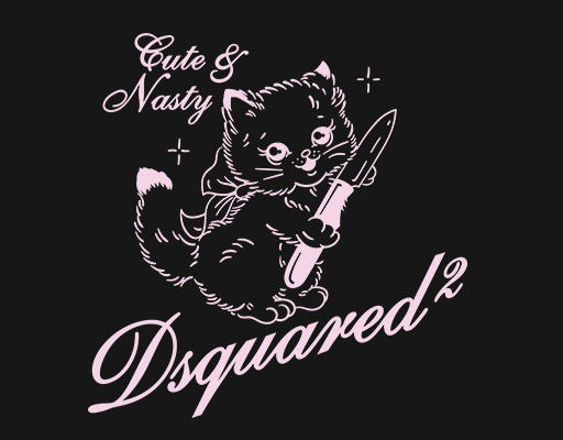 卡通猫咪图案手绘猫咪印花素材飘逸英文字母图案可爱猫图案女装T恤猫印花素材