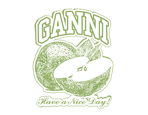 卡通苹果图案手绘苹果印花素材GANNI英文字母线条手写英文字母破碎苹果剪影