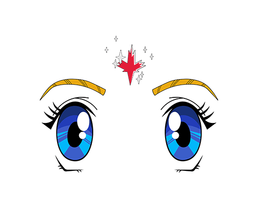 美少女头像美少女眼睛图案手绘卡通表情女装印花素材女装T恤卫衣印花图案