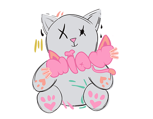 卡通猫咪图案手绘猫图案可爱猫印花图案女装印花素材涂鸦猫咪印花图案