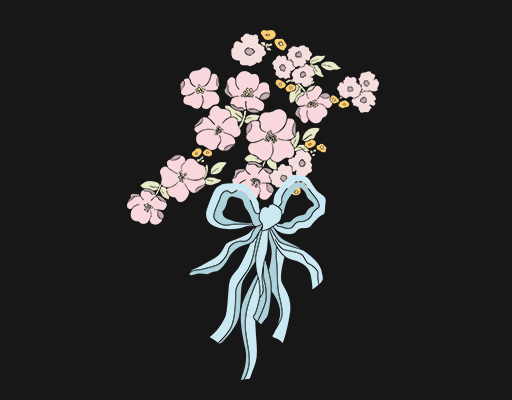 手绘花朵图案手绘蝴蝶结图案女装花朵植物女装印花素材手绘植物