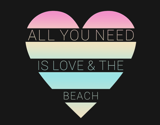 卡通爱心形图案彩色爱心形印花素材女装印花图案爱心英文字母