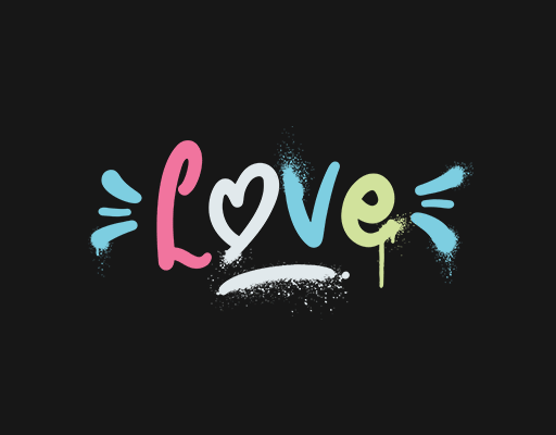 涂鸦英文字母图案喷溅英文字母LOVE英文字母女装文字印花素材