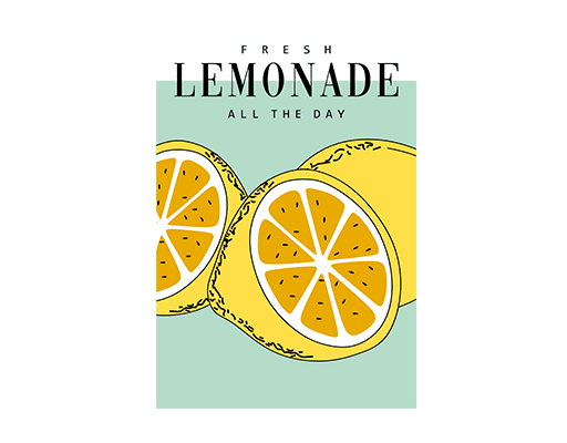 卡通水果图案手绘水果手绘柠檬印花图案女装印花素材T恤卫衣印花素材