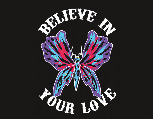 卡通蝴蝶图案涂鸦动物图案卡通英文字母蝴蝶剪影图案女装印花素材