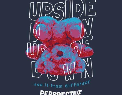 英文字母线条倒立小熊矢量可爱卡通动物手绘小熊