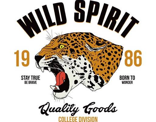 豹子头像矢量卡通动物英文字母矢量