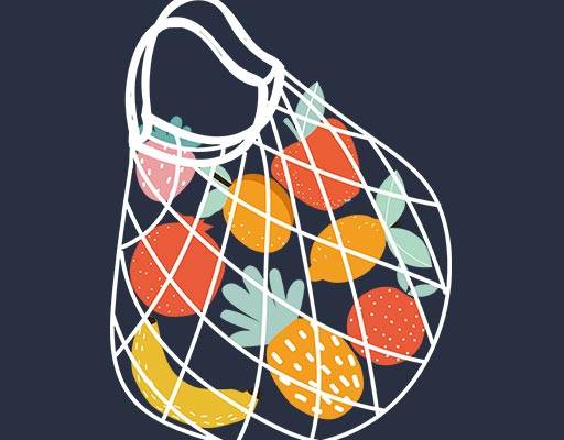 卡通水果矢量手绘卡通水果网袋