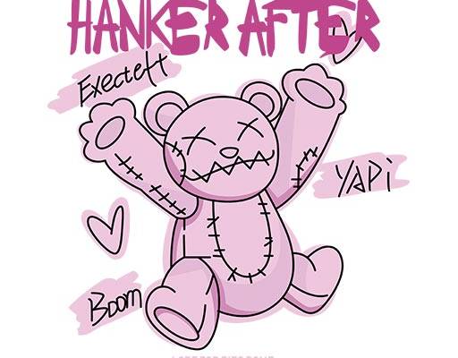 卡通小熊矢量手绘小熊线条矢量文字涂鸦矢量