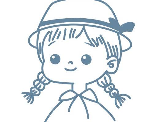 卡通女孩矢量手绘卡通人物戴帽子的女孩矢量