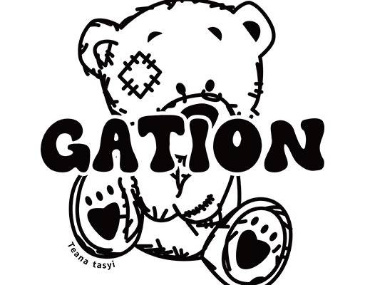 卡通小熊矢量手绘卡通动物英文字母矢量