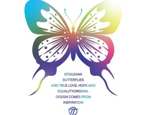 彩色蝴蝶矢量卡通蝴蝶炫彩蝴蝶图案