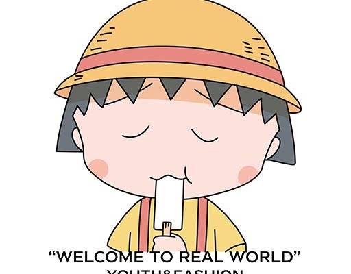 樱桃小丸子矢量卡通人物矢量手绘卡通戴帽子的女孩矢量