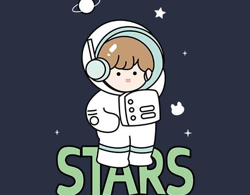 卡通女孩矢量英文字母矢量宇航员人物矢量可爱卡通矢量