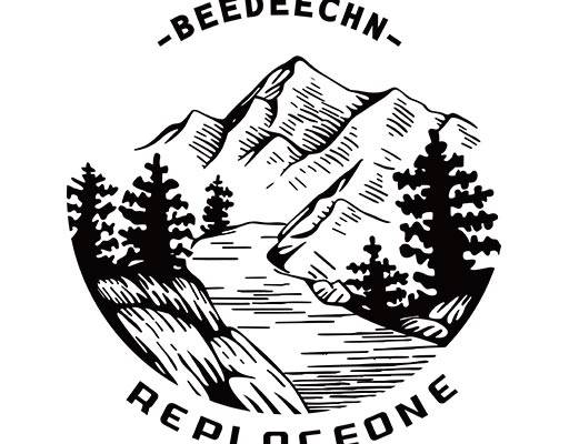 卡通山峰矢量手绘山峰英文字母矢量风景矢量图案树木