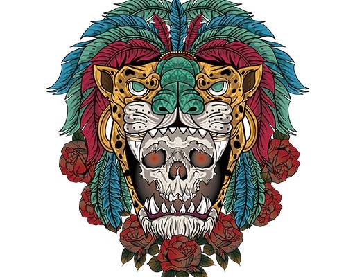 卡通豹子头像矢量卡通动物矢量骷髅头矢量可爱卡通矢量