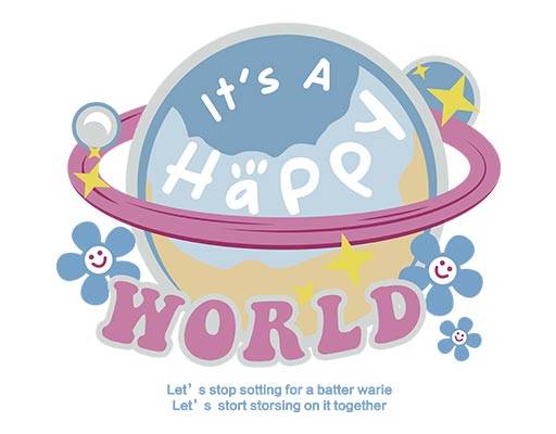 卡通英文字母矢量卡通星球矢量花朵矢量手写英文字母