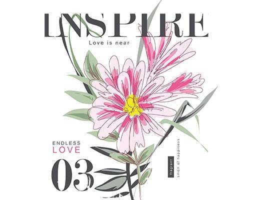 卡通花朵矢量英文字母矢量简约文字矢量