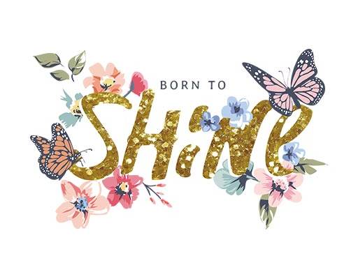 金色英文字母矢量蝴蝶矢量鲜花矢量花朵图案