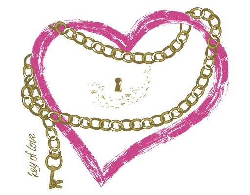 金色链子矢量爱心矢量心形图案笔刷矢量