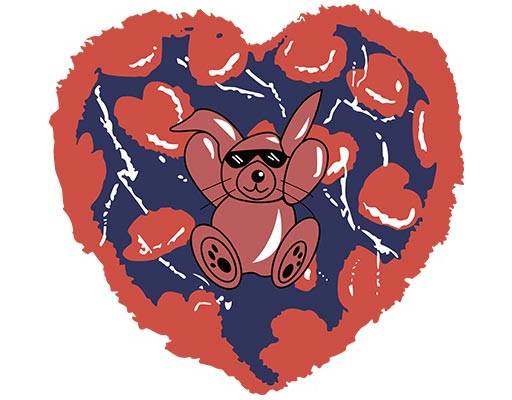 爱心矢量破碎爱心卡通兔子矢量手绘卡通动物