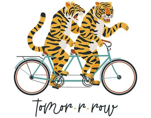 卡通老虎矢量英文字母矢量两只老虎骑自行车的老虎图案