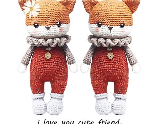 卡通小熊矢量英文字母矢量可爱卡通毛织物毛线小熊两只熊