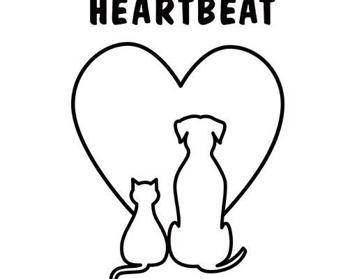 卡通动物矢量爱心矢量卡通小狗卡通小猫矢量线条图案