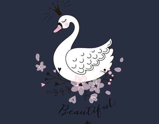卡通天鹅矢量鸭子矢量手绘卡通动物矢量英文字母矢量鲜花
