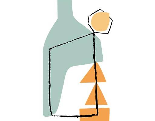 手绘瓶子矢量卡通酒瓶矢量三角形矢量