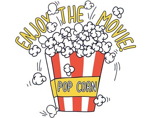 卡通食物爆米花矢量英文字母矢量盒子图案