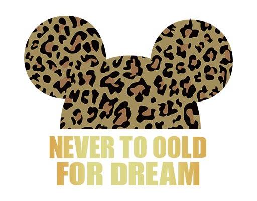 卡通小熊头像豹纹米奇头像金色英文字母矢量