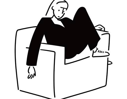 卡通人物矢量手绘女孩矢量沙发女孩图案