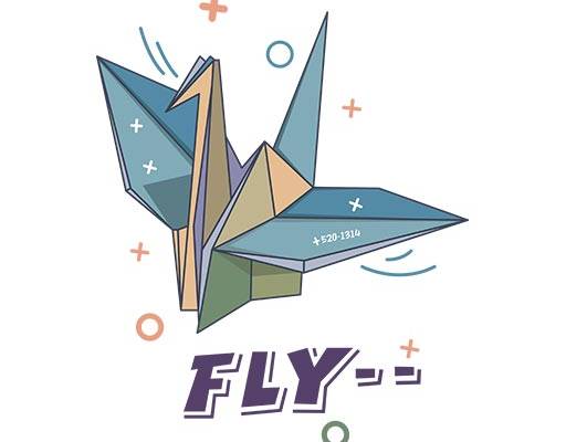 千纸鹤矢量卡通纸鹤英文字母矢量班服卡通图案