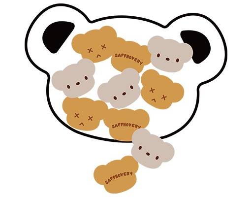 卡通小熊头像矢量手绘卡通头像小熊表情矢量